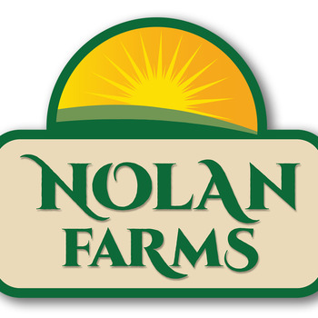 Large square nolan farms sun logo with shadow
