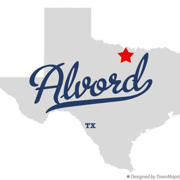 Large square map of alvord tx