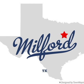 Large square map of milford tx