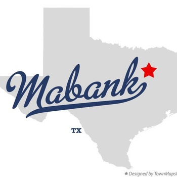 Large square map of mabank tx