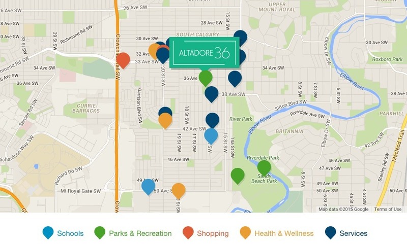 Altadore 36 amenities map