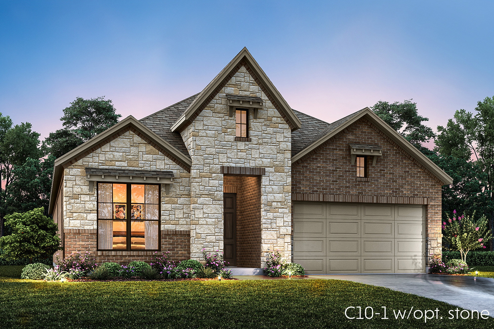 Sedona C10-1 w/opt. stone - Front Entry