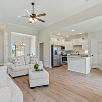 Medium family room and kitchen