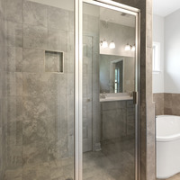 Medium master bathroom shower