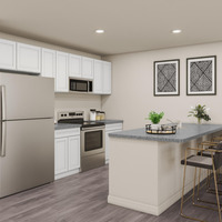 Medium redwood kitchen