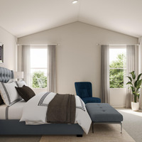 Medium redwood primary bedroom
