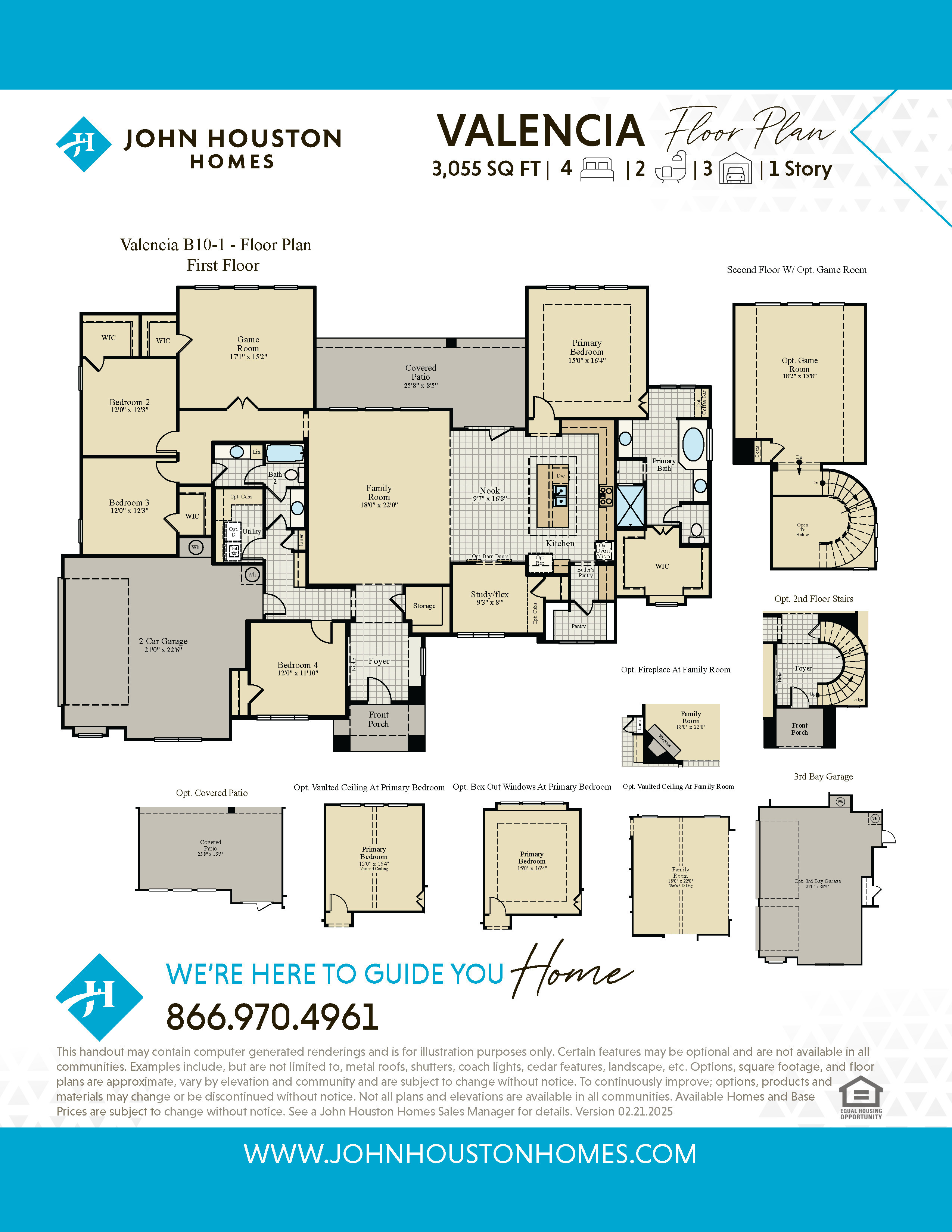 Valencia B10-1 Floor Plan W/ 3rd Bay Garage