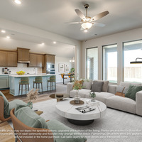 Medium living kitchen dining virtually staged