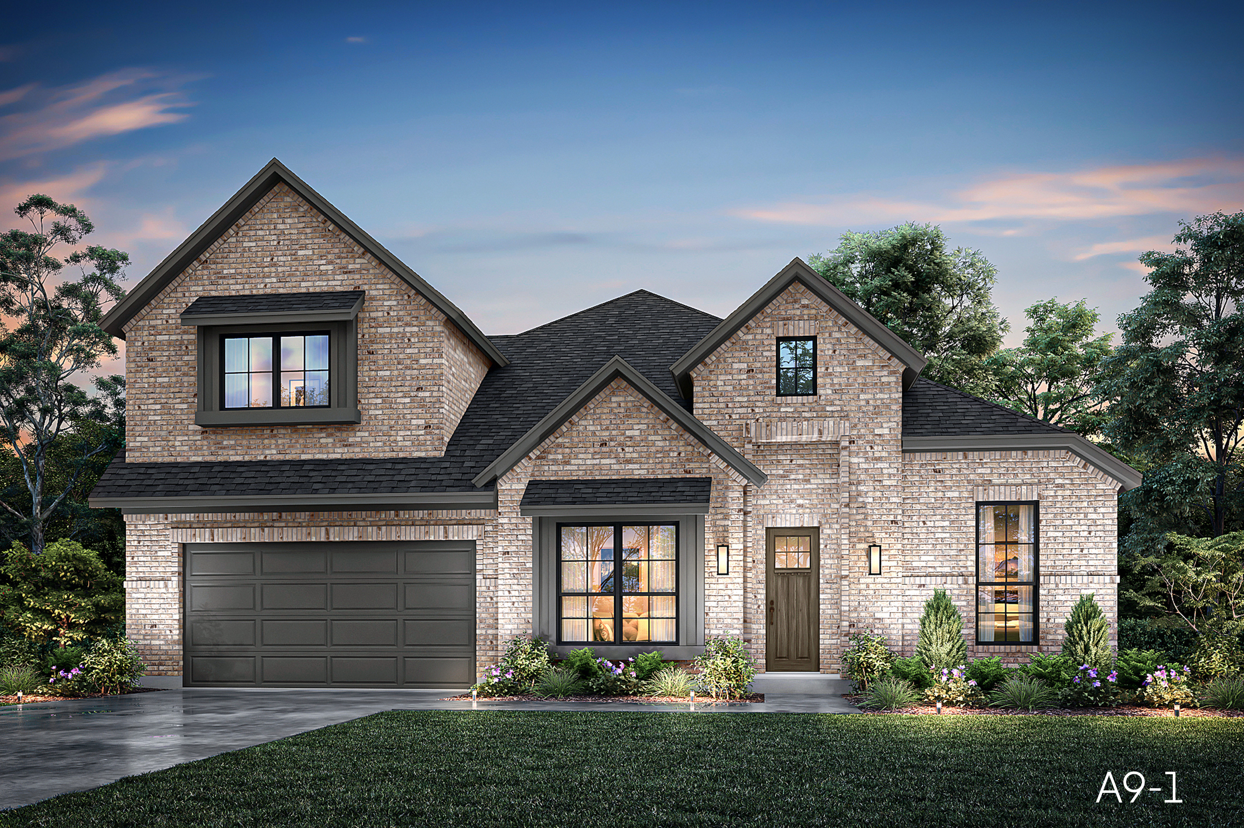Denver A9-1 - 2 story  w/optional stone - Front Entry