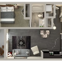 Medium uf 1 bedroom1 floorplan
