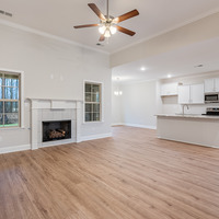 Medium family room and kitchen