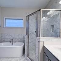 Medium master bathroom area