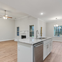 Medium kitchen  breakfast area  and family roo