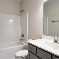 Medium hall bathroom area