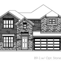 Medium sorrento b9 1 with opt. stone 2 story fe elevation