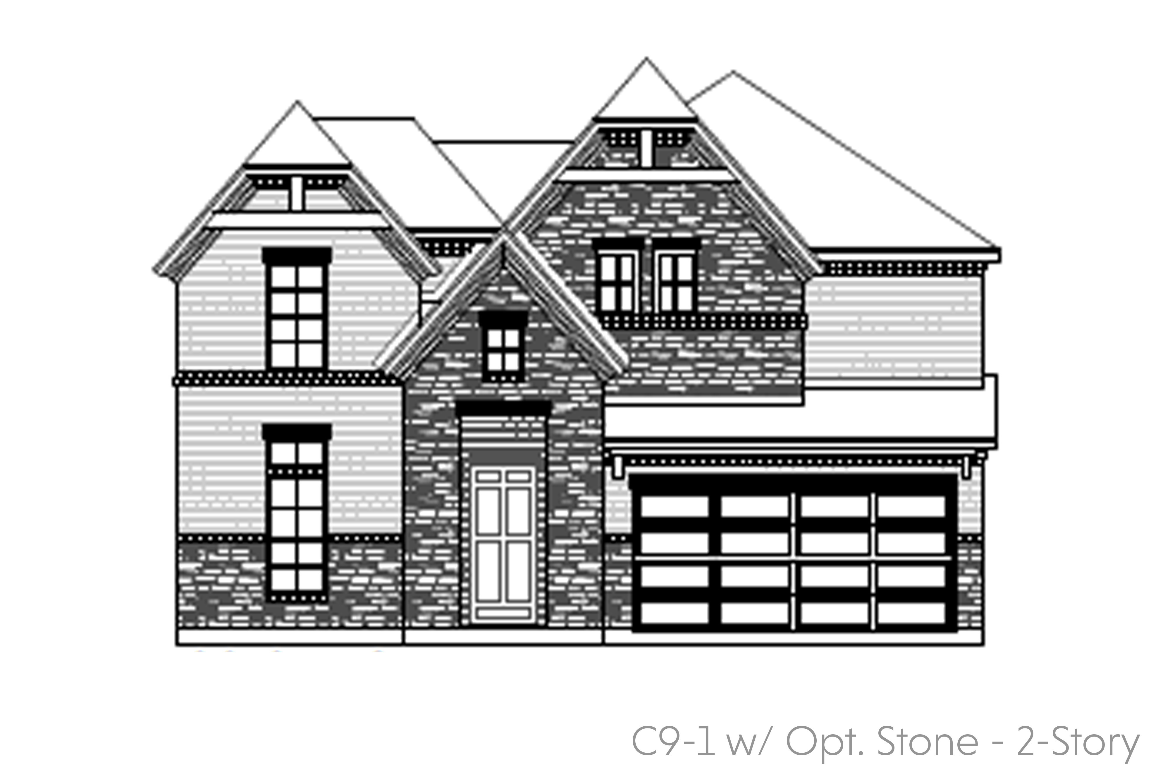 Sorrento C9-1 w/opt. stone - Front Entry - 2 Story