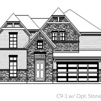 Medium sorrento c9 1 with opt. stone 2 story fe elevation