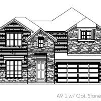 Medium sorrento a9 1 with opt. stone 2 story fe elevation