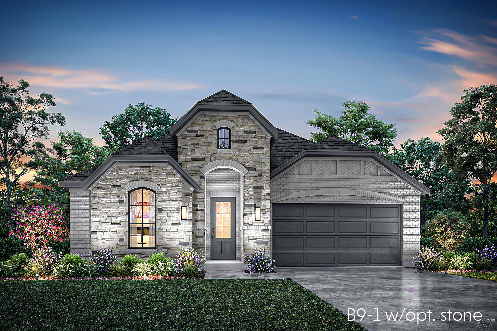 Sorrento B9-1 w/opt. stone - Front Entry