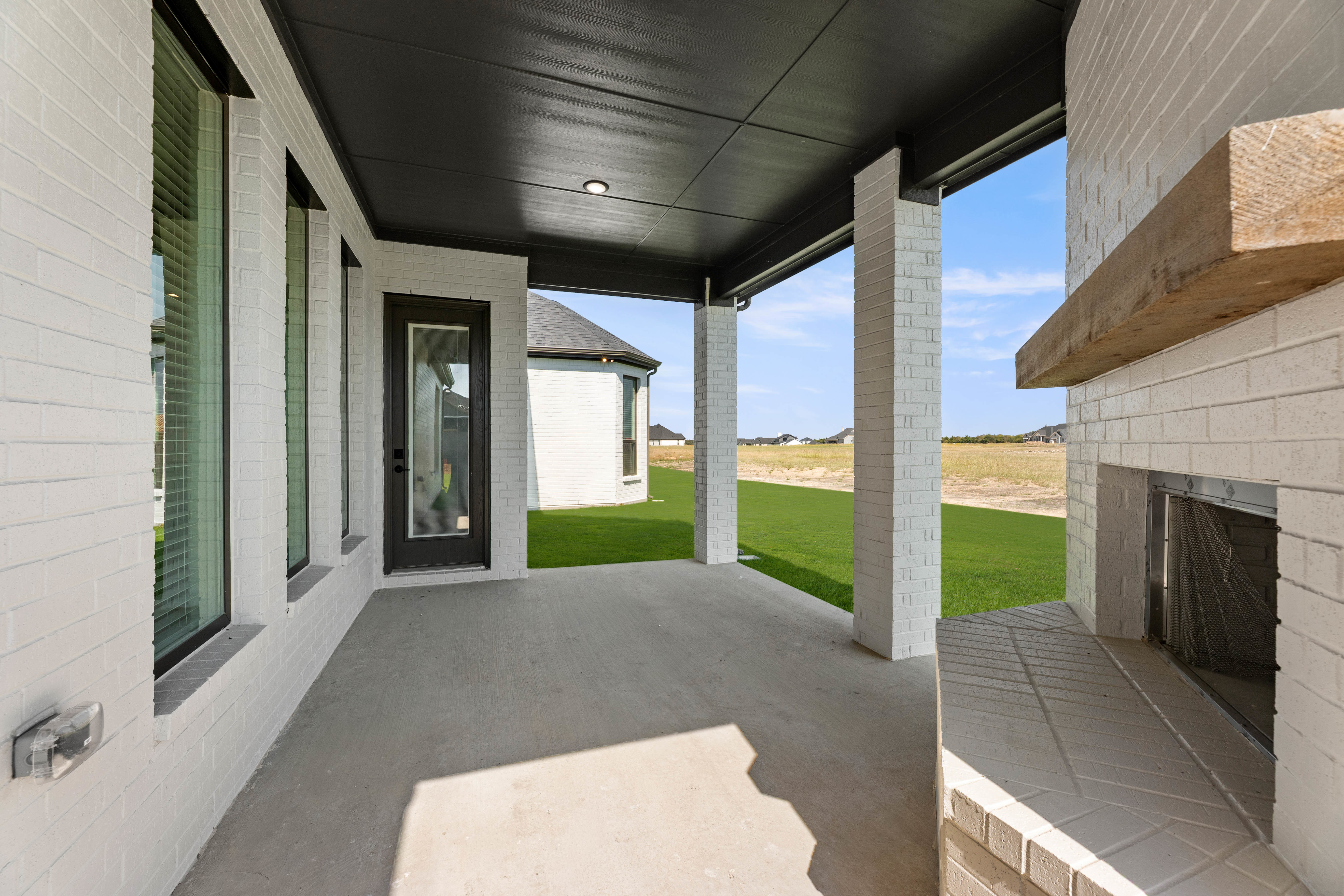 Patio with Outside Fireplace