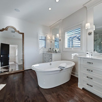 Medium veranda calgary custom builder master bathroom ensuite hardwood