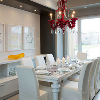 Medium new homes elegant dining room