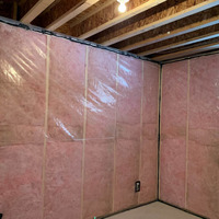 Medium basement perimeter walls framed and insulated orig